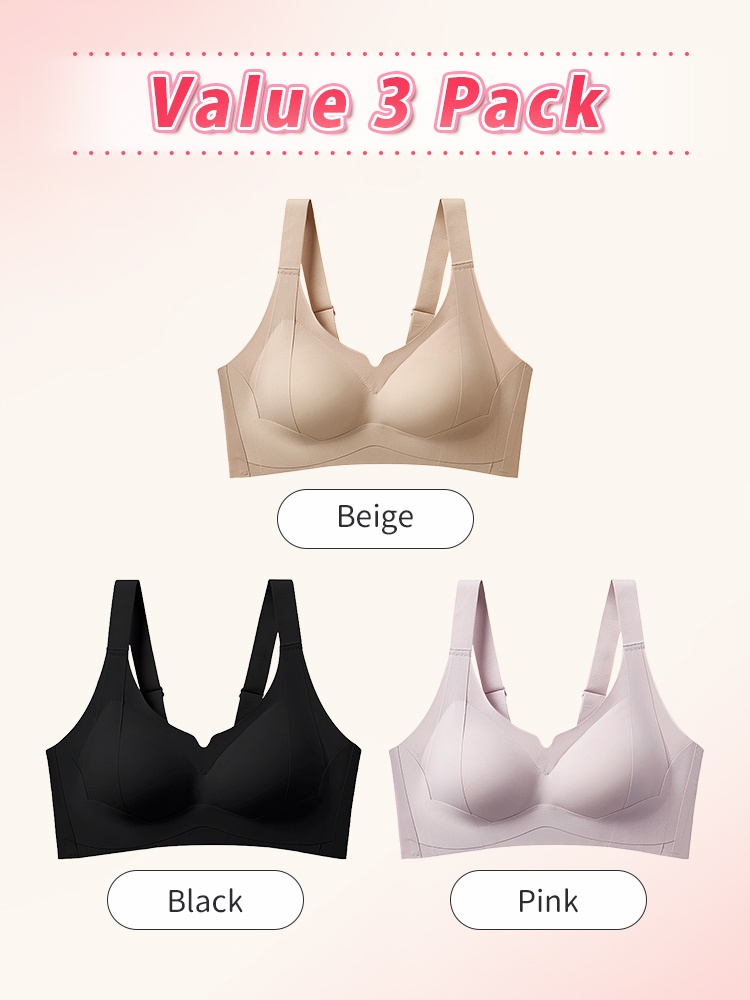Enhanced Anti-sagging Bra W-shaped Dual Push-up, Pressure-free 3D Cup & Smooth Seamless Line VEIMIA
