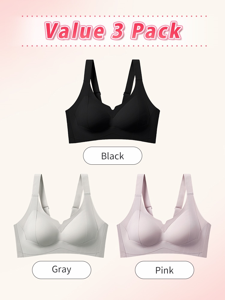 Enhanced Anti-sagging Bra W-shaped Dual Push-ups, Pressure-free 3D Cups & Smooth Seamless Line VEIMIA
