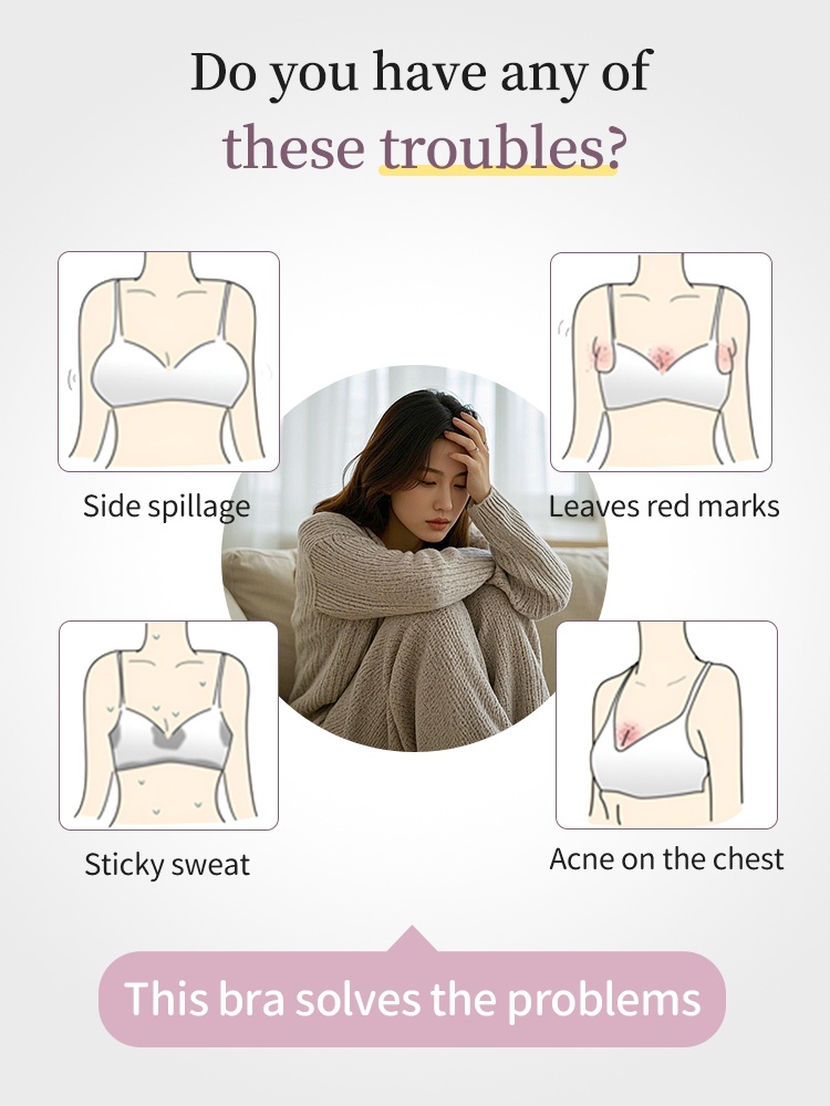 Enhanced Anti-sagging Bra W-shaped Dual Lift, Pressure-free 3D Molds & Smooth Seamless Silhouette VEIMIA
