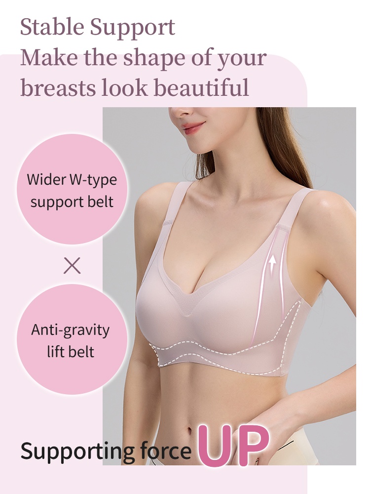 Enhanced Anti-sagging Bra W-shaped Dual Lift, Pressure-free 3D Cup & Smooth Seamless Line VEIMIA
