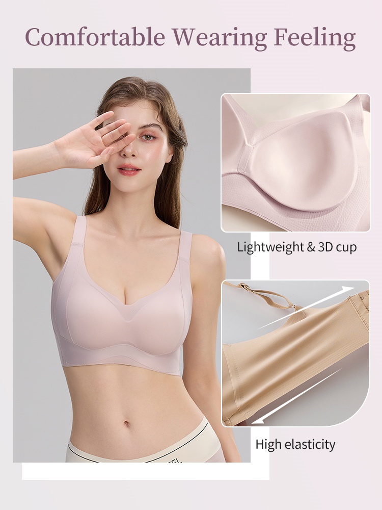 Enhanced Anti-sagging Bra W-shaped Dual Lift, Pressure-free 3D Cups & Smooth Seamless Line VEIMIA
