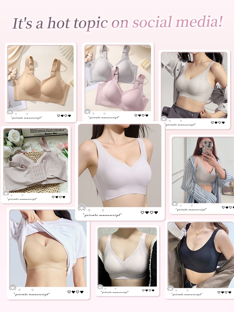 Enhanced Anti-sagging Bra W-shaped Dual Lift, Pressure-free 3D Cups & Smooth Seamless Shapes VEIMIA
