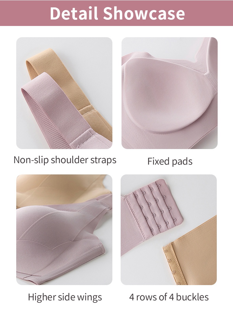 Enhanced Anti-sagging Bra W-shaped Dual Lifts, Pressure-free 3D Cups & Smooth Seamless Silhouette VEIMIA
