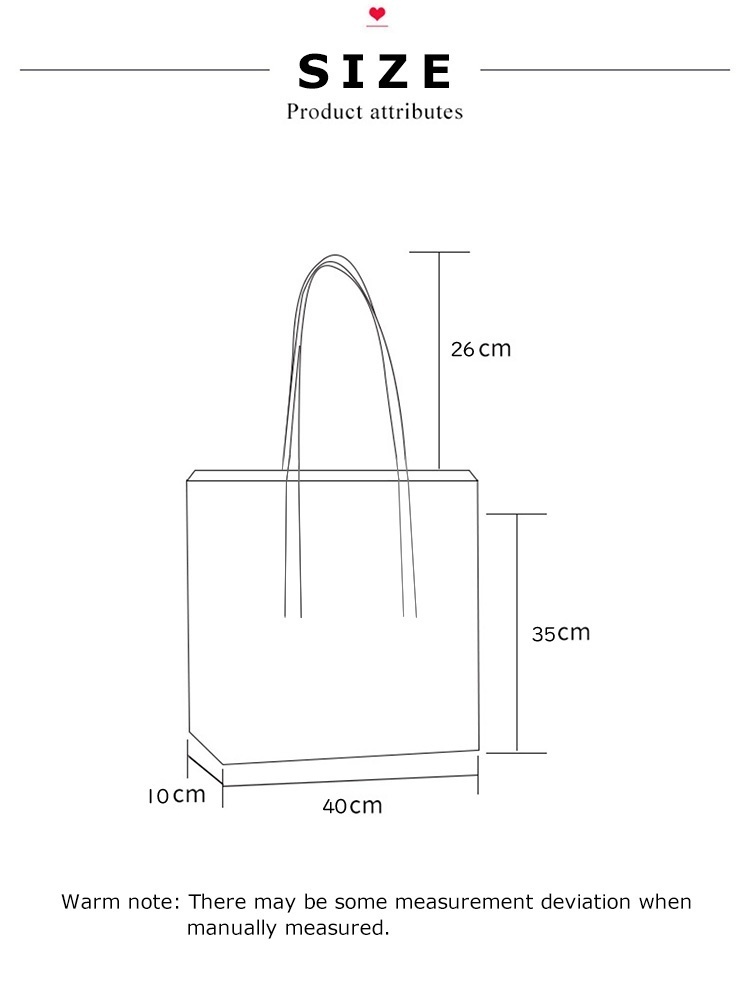 The Size of Exclusive Customized Canvas Bag Veimia
