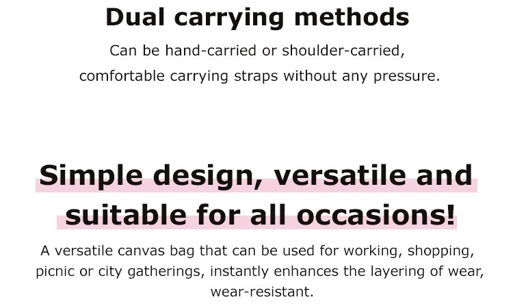 Veimia Exclusive Customized Canvas Bag Has Dual Carrying Methods