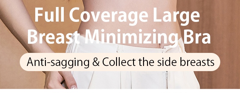 Full Coverage Seamless Plus Size Minimizing Bra W-shaped Support Prevent Sagging Breasts Smooth Back Fat VEIMIA