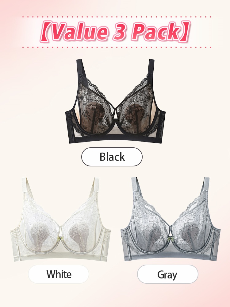 Floral Lace Bra Delicate & Grace, Airy Contouring Support & Gentle Skin-friendly Wear VEIMIA