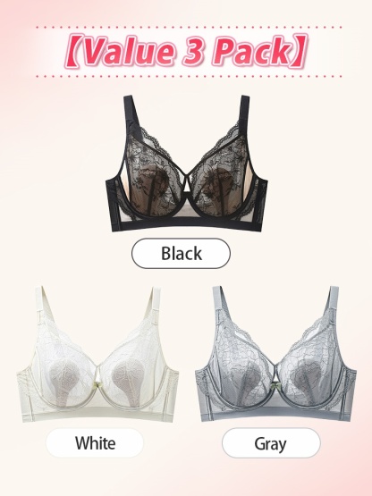 Floral Lace Bra Delicate & Grace, Airy Contouring Support & Gentle Skin-friendly Wear VEIMIA