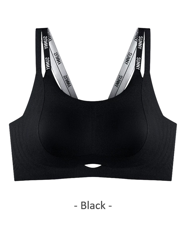 Front product image of the dual-strap lifting bra in black VEIMIA