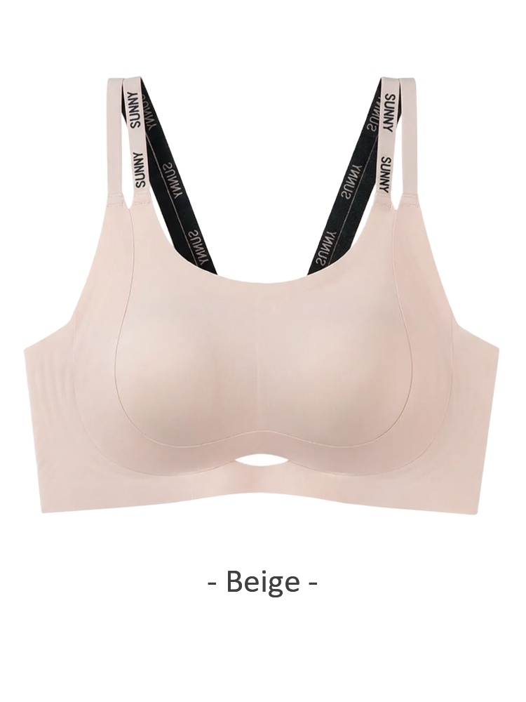 Front product image of the dual-strap lifting bra in beige VEIMIA
