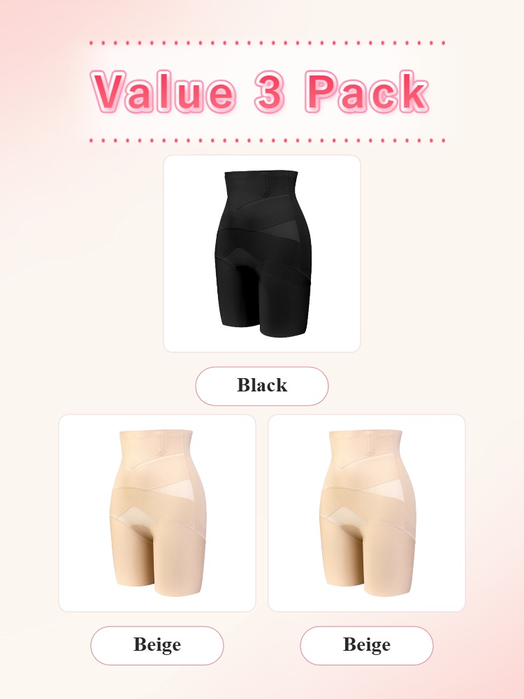 Value three pack shaping shorts with one black and two beige pairs VEIMIA