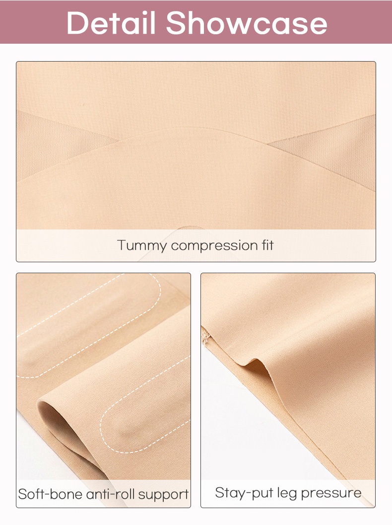 Detail showcase of tummy compression anti-roll support and leg pressure VEIMIA