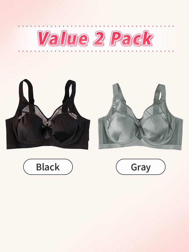 Flattering Anti-sagging Bralettes Soft Wire Support, Satin Materials & Ultra-thin Designs For Slimming VEIMIA
