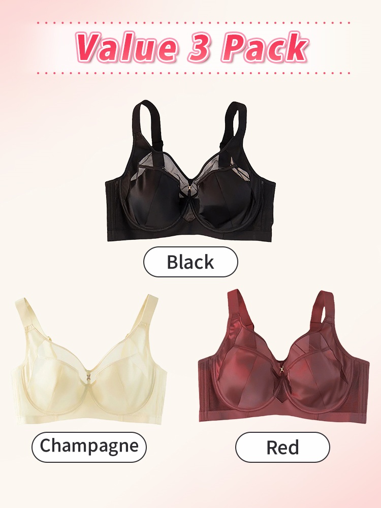 Flattering Anti-sagging Bralette Soft Wire Support, Satin Fabrics & Ultra-thin Shape For Slimming VEIMIA
