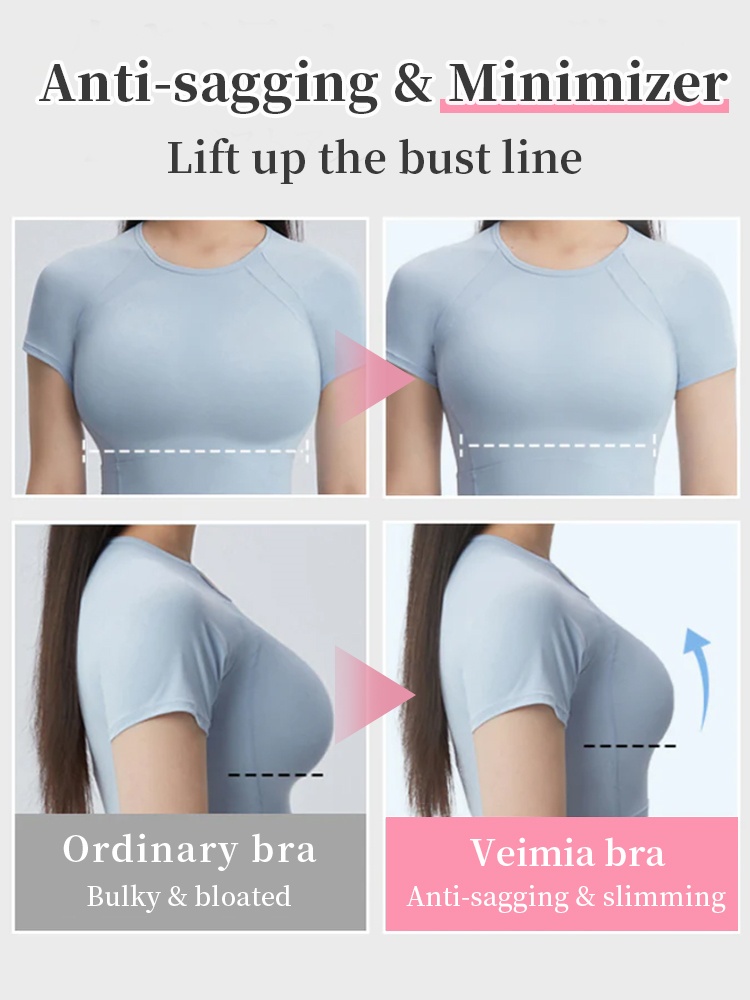 Flattering Anti-sagging Bras Soft Wire Support, Satin Fabric & Ultra-thin Designs For Slimming VEIMIA

