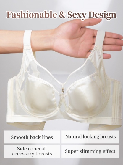 Flattering Anti-sagging Bras Soft Wire Support, Satin Fabrics & Ultra-thin Designs For Slimming VEIMIA
