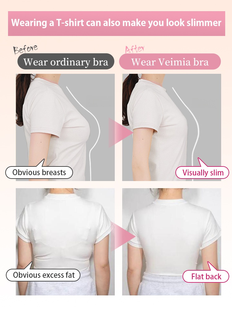 Flattering Anti-sagging Bras Soft Wire Supports, Satin Fabrics & Ultra-thin Designs For Slimming VEIMIA
