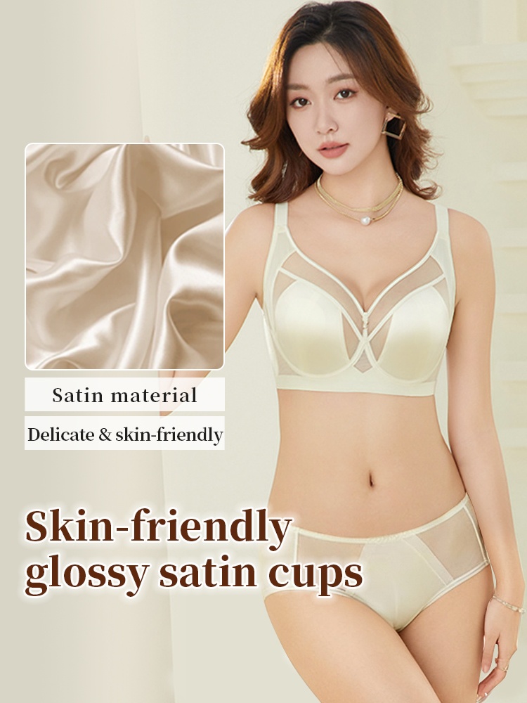 Flattering Anti-sagging Bras Soft Wires Support, Satin Fabric & Ultra-thin Design For Slimming VEIMIA
