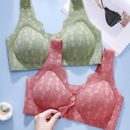 Lace Front Closure Anti-sagging Bra For Women Elastic Straps VEIMIA