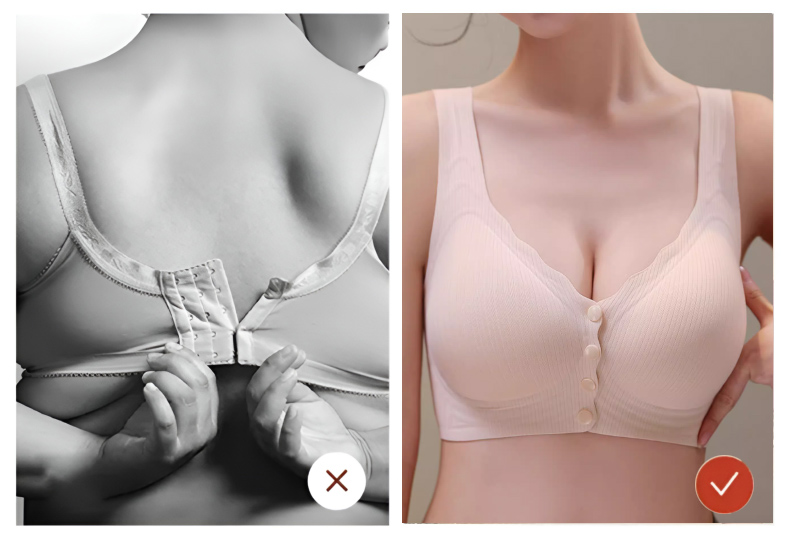Comfort and Easy Put on and Take off Seamless Front Closure Bras Veimia