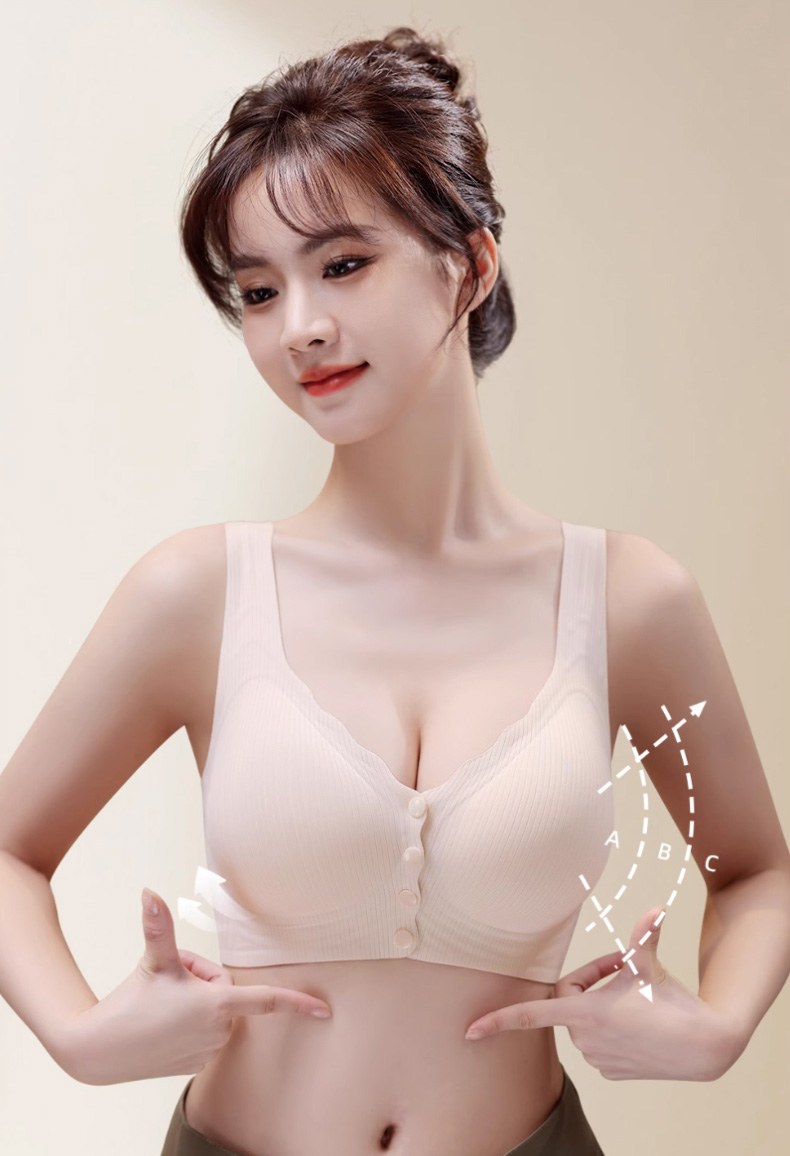 Stable Support Easy Put on and Take off Seamless Front Closure Bras Veimia