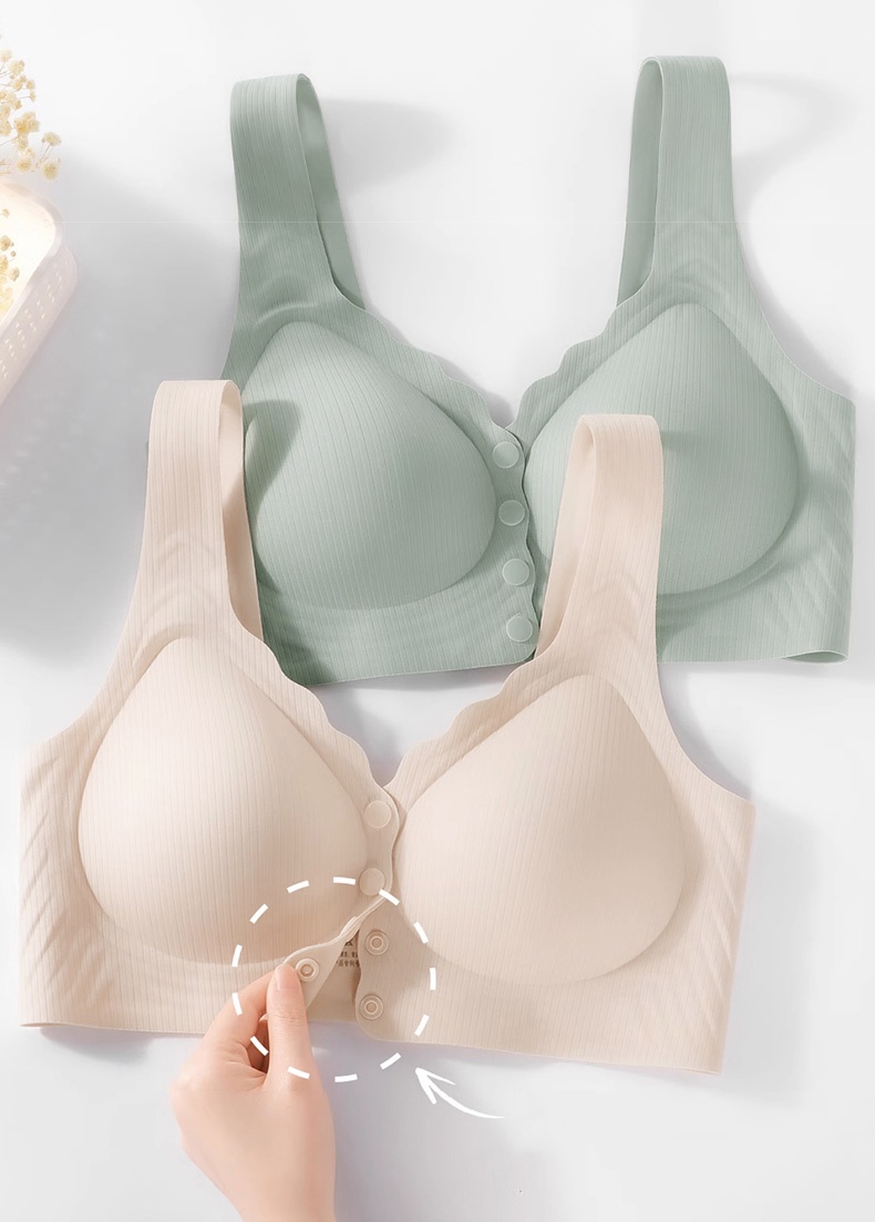 Cloud-like Comfort and Easy Put on and Take off Seamless Front Closure Bra Veimia