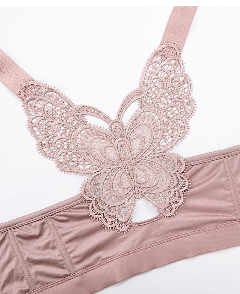 Lace Butterfly Beautiful Back Plus Size Push Up Easy Wear Front Closure Bra For Heavy Breast VEIMIA