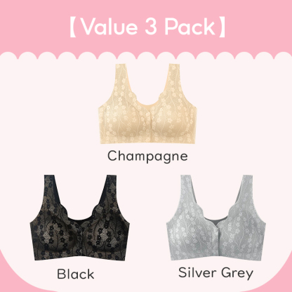 3 Pieces Front Closure Anti-sagging Seamless Bra For Woman VEIMIA