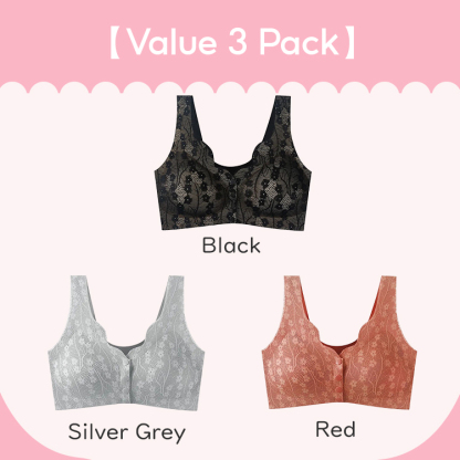 3 Pieces Set Front Closure Anti-sagging Seamless Bras For Woman VEIMIA