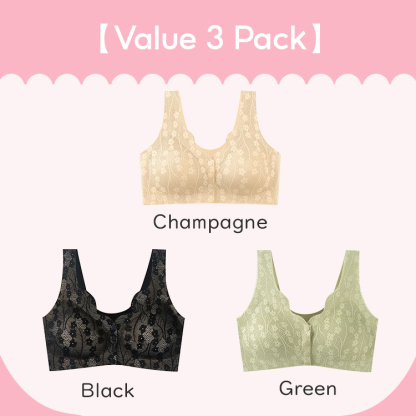 3 Pieces Front Closure Anti-sagging Seamless Bras For Woman VEIMIA