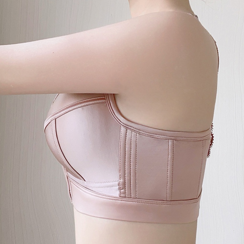Show Off Butterfly Beautiful Back Plus Size Push Up Front Closure Bra High Side Wings VEIMIA