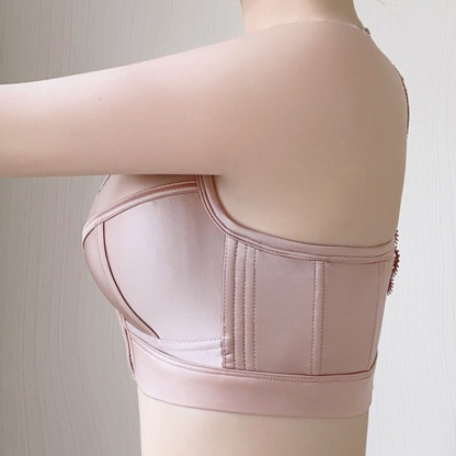 Show Off Butterfly Beautiful Back Plus Size Push Up Front Closure Bra High Side Wings VEIMIA