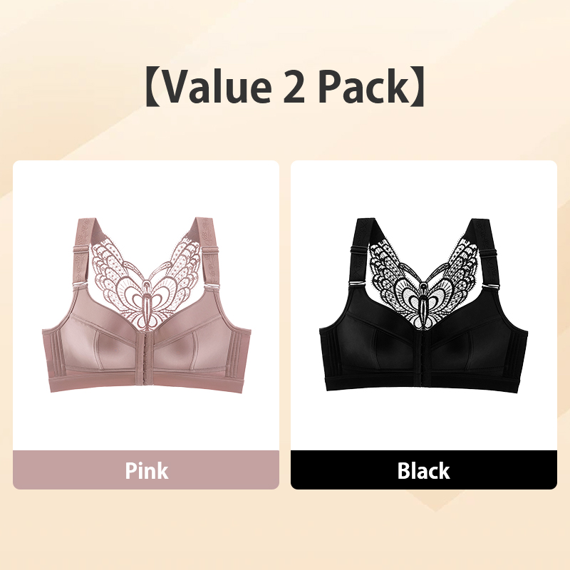 VEIMIA Show Off Beautiful Back Plus Size Push Up Front Closure Bra