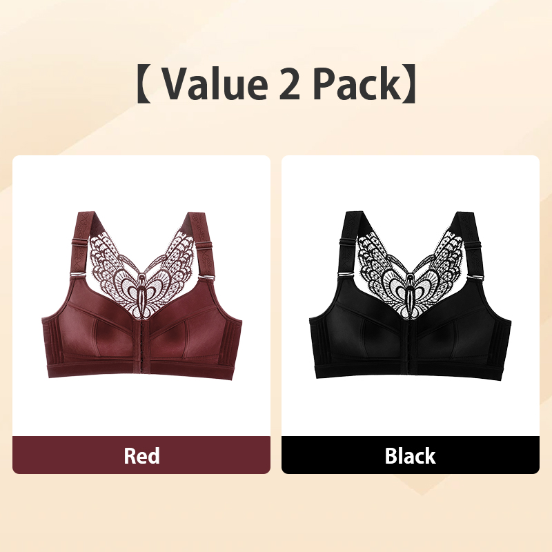 VEIMIA Show Off Beautiful Back Plus Size Push Up Front Closure Bra