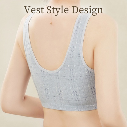 Front Closure Wireless Bras Vest Style Comfort Cotton Cup Anti-sagging VEIMIA