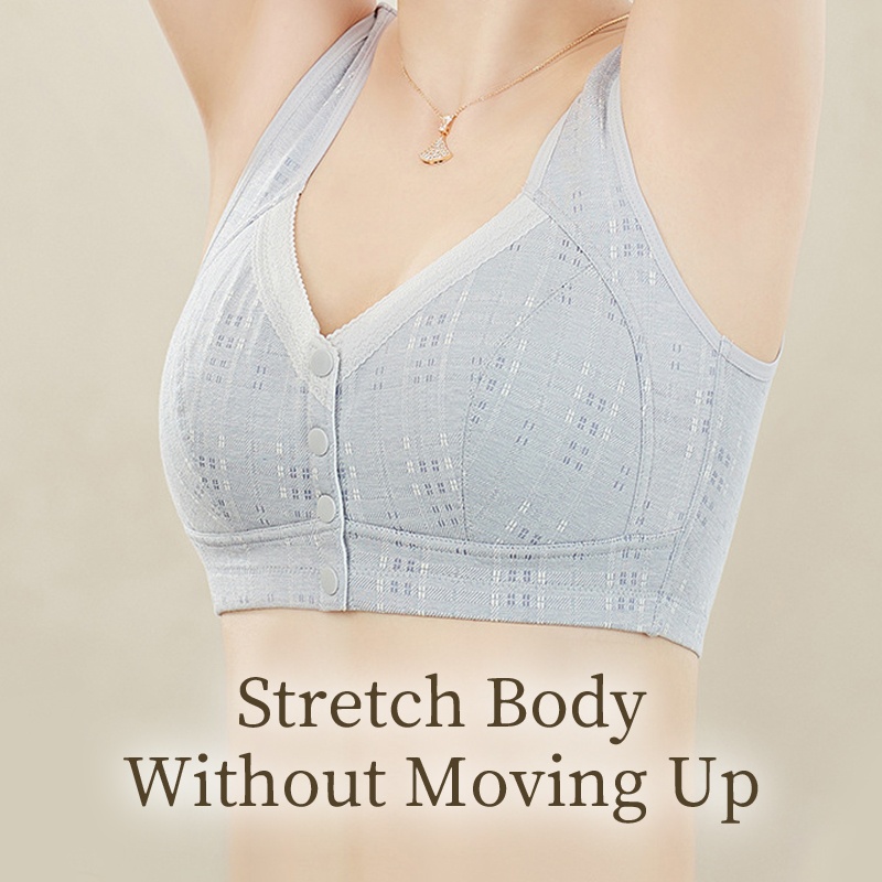 Front Closure Wireless Bra Vest Style Comfort Cotton Cup Anti-sagging VEIMIA