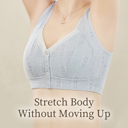 Front Closure Wireless Bra Vest Style Comfort Cotton Cup Anti-sagging VEIMIA