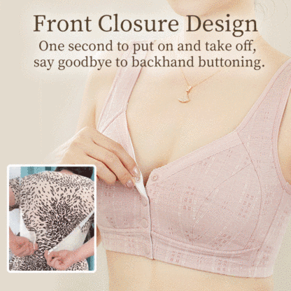 Front Closure Wireless Bra Vest Style Comfort 100% Cotton Cup Anti-sagging VEIMIA