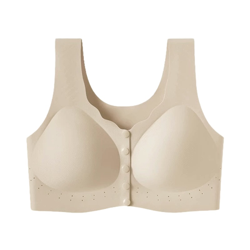 Beige Color Ultra Breathable Easy Put on And Take Off Front Closure Bra For Elderly Women U shaped Back VEIMIA