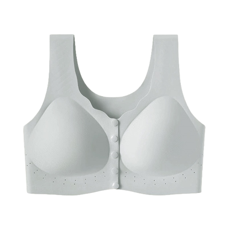 Gray Color Ultra Breathable Easy Put on And Take Off Front Closure Bra For Elderly Women U shaped Back VEIMIA