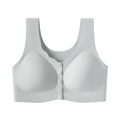 Gray Color Ultra Breathable Easy Put on And Take Off Front Closure Bra For Elderly Women U shaped Back VEIMIA