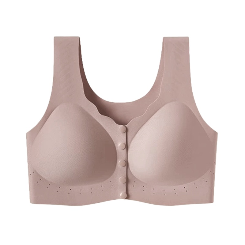 Pink Color Ultra Breathable Easy Put on And Take Off Front Closure Bra For Elderly Women U shaped Back VEIMIA