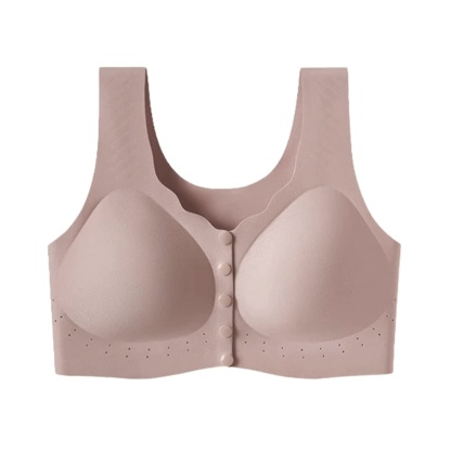 Pink Color Ultra Breathable Easy Put on And Take Off Front Closure Bra For Elderly Women U shaped Back VEIMIA