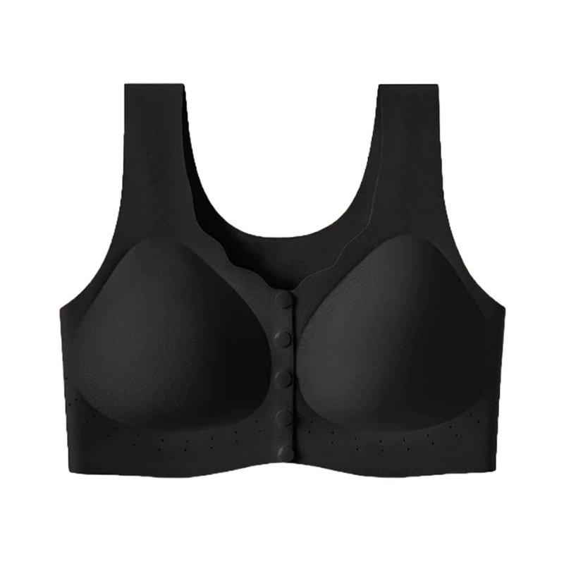 Black Color Ultra Breathable Easy Put on And Take Off Front Closure Bra For Elderly Women U shaped Back VEIMIA
