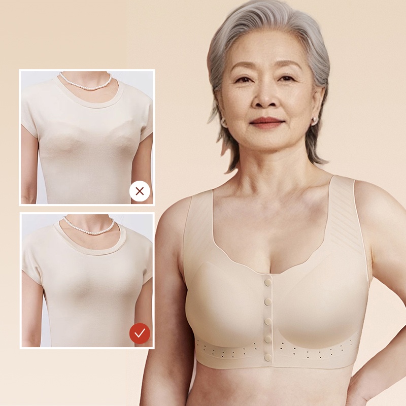 Ultra Breathable Easy Put on And Take Off Front Closure Bra For Elderly Women VEIMIA