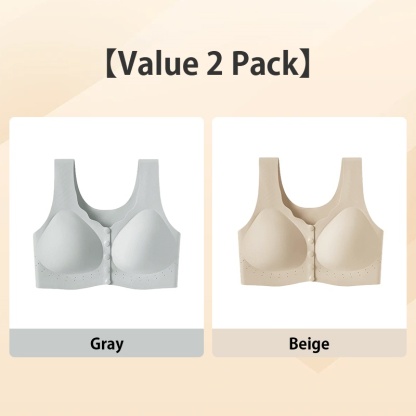 2 Pieces Sets Ultra Breathable Easy Put on And Take Off Front Closure Bras For Women VEIMIA