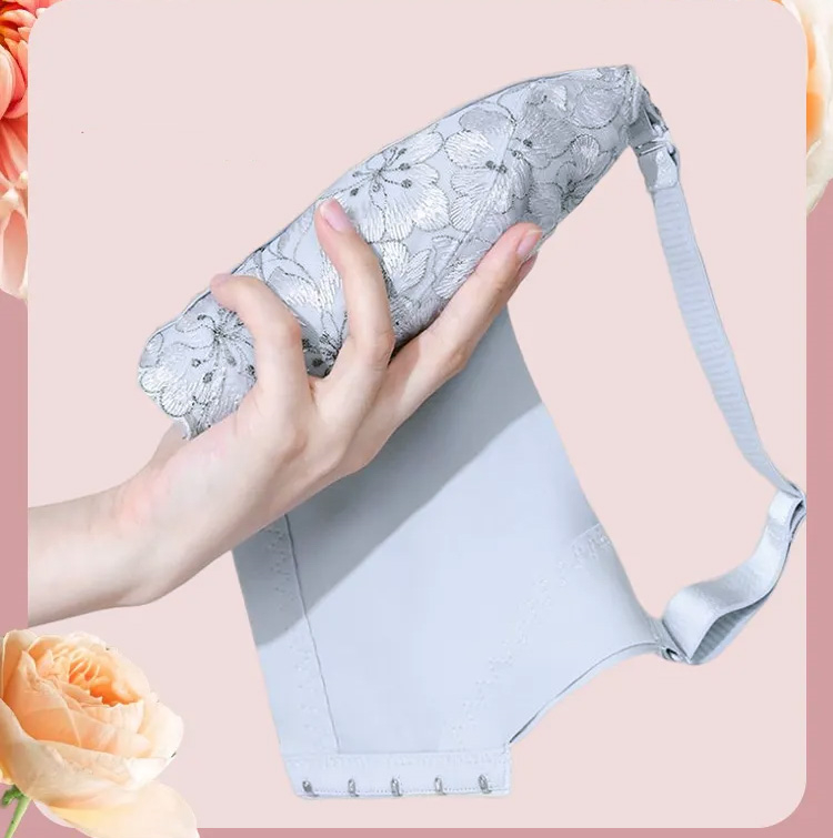 Full Coverage Lace Minimizing Bra High Armpit Visually Slimming Veimia