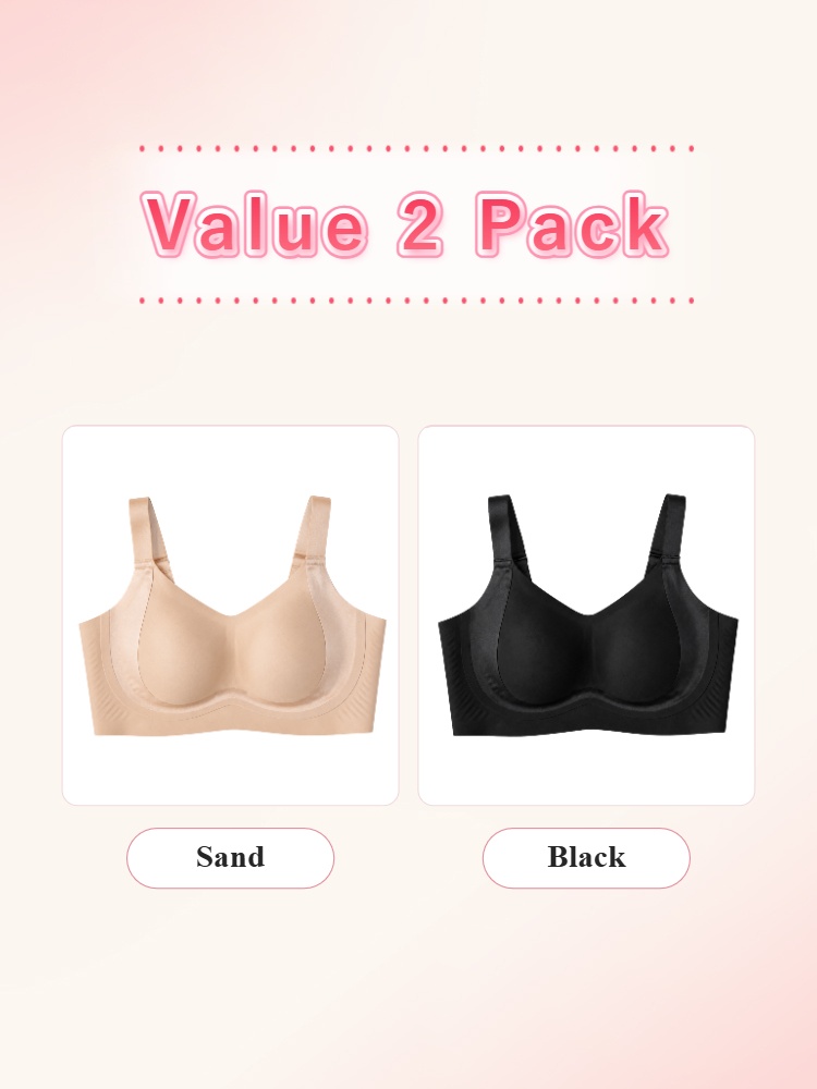Value 2 pack full coverage bras in sand and black VEIMIA