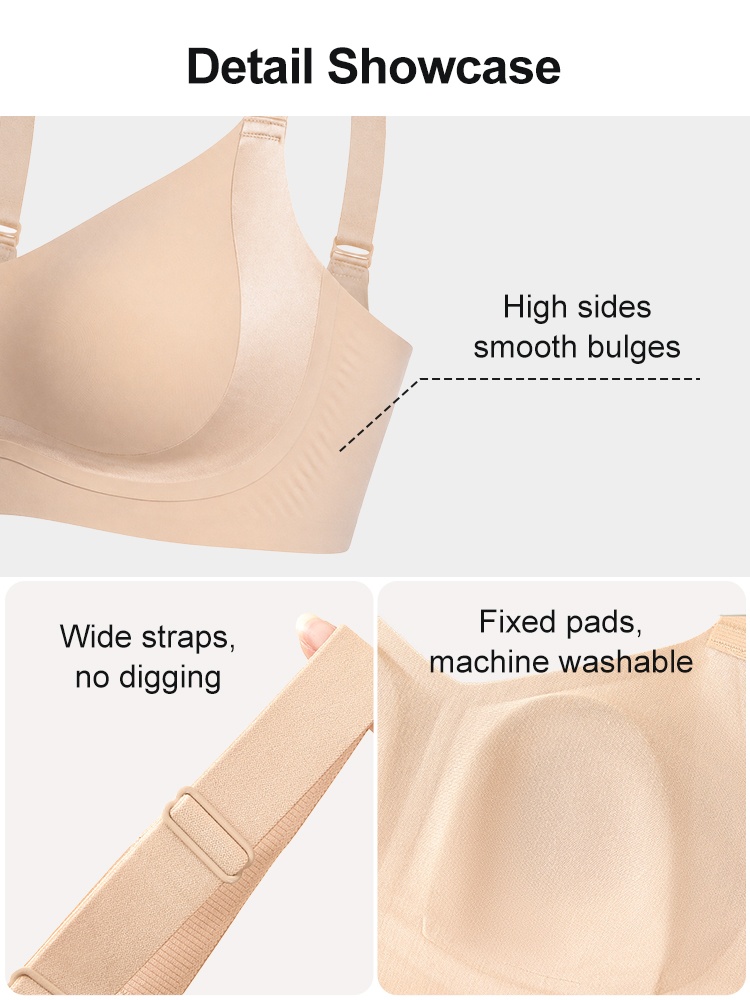 Detail showcase of sand bra high sides wide straps and fixed pads VEIMIA