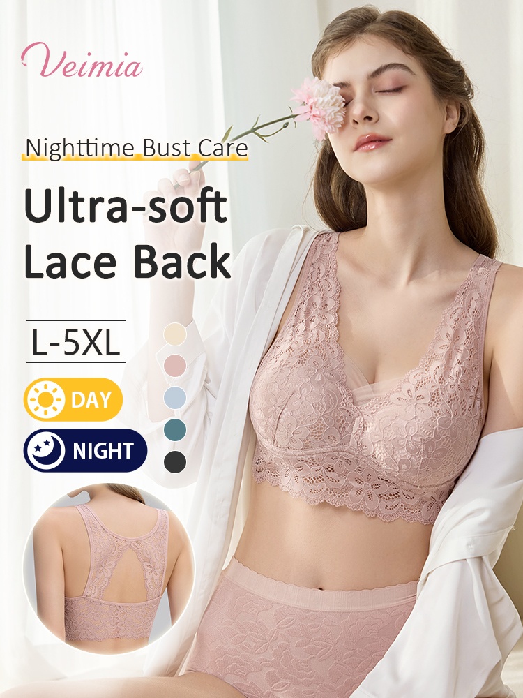 Gentle Sleep Bras Provide Nighttime Bust Care & Ultra-soft Lace Feels All Day VEIMIA